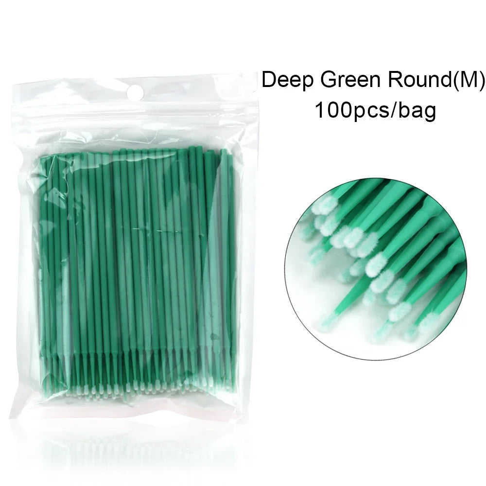 100Pcs/bag Disposable Eyelash Brush Lash Removing Swab Micro Brush MicroBrush Individual Eyelash Extension Supplies Makeup Tool