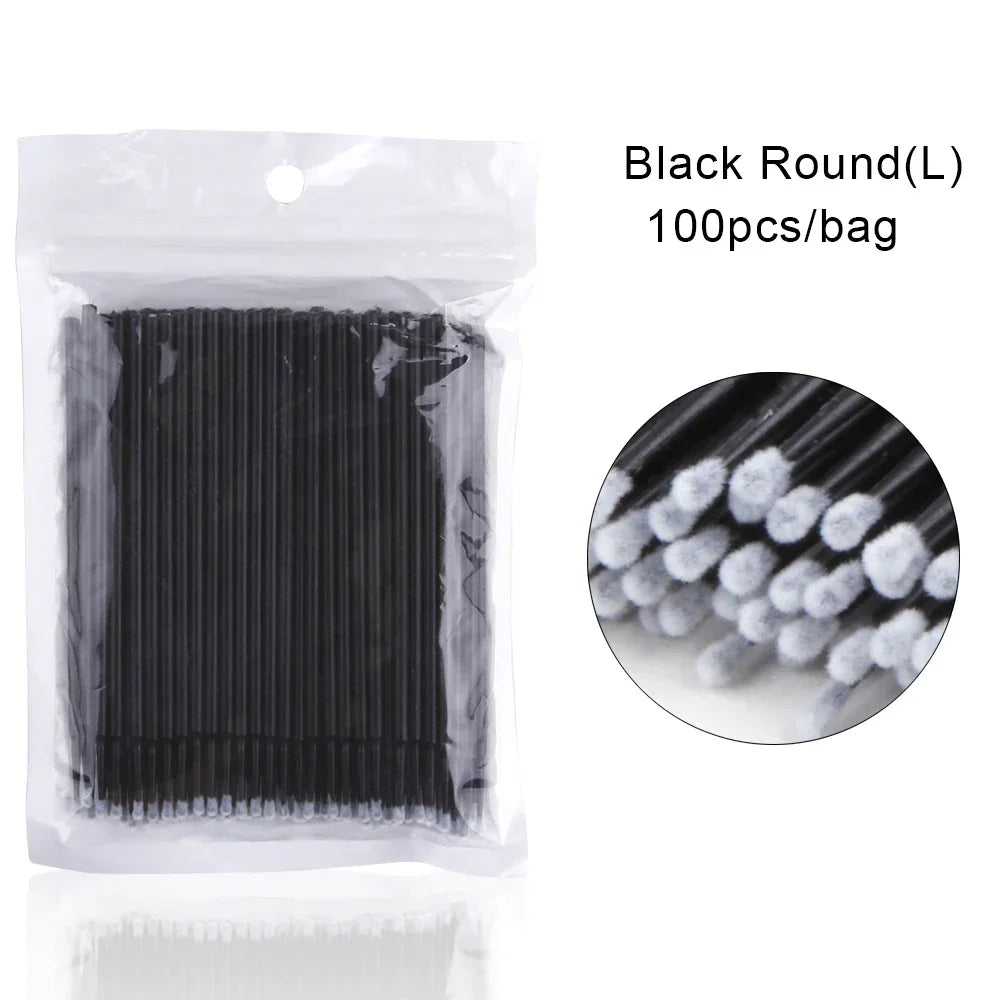 100Pcs/bag Disposable Eyelash Brush Lash Removing Swab Micro Brush MicroBrush Individual Eyelash Extension Supplies Makeup Tool