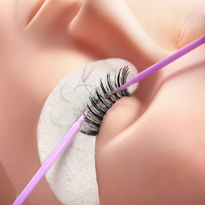 100Pcs/bag Disposable Eyelash Brush Lash Removing Swab Micro Brush MicroBrush Individual Eyelash Extension Supplies Makeup Tool