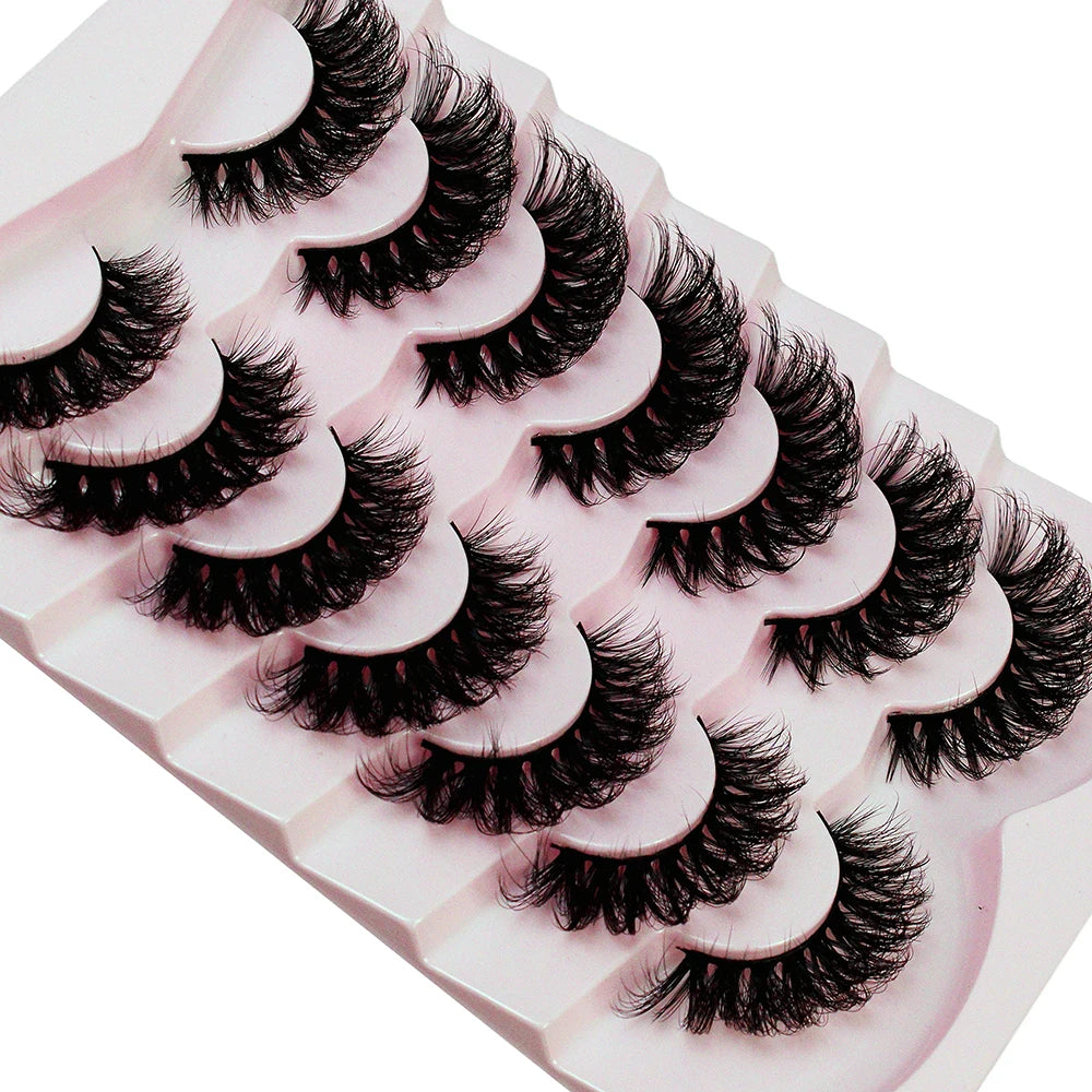 14Pairs/2Pack False Eyelashes Wispy Lashes Natural Look Fake Eyelashes Cat Eye Lashes Faux Mink Fluffy Strip False Lashes Pack