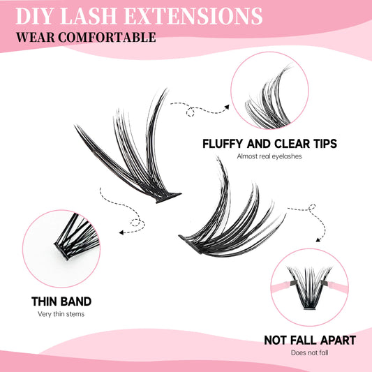 DIY Lashes Extension kit Eyelashes 200 PCS Clusters Lash Bond and Seal Makeup tools for gluing Lashes Gluing Glue Accessories