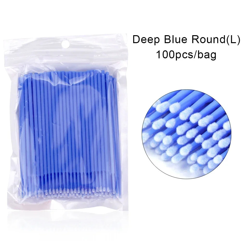 100Pcs/bag Disposable Eyelash Brush Lash Removing Swab Micro Brush MicroBrush Individual Eyelash Extension Supplies Makeup Tool