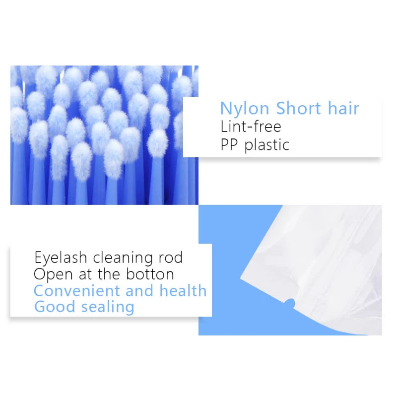 100Pcs/bag Disposable Eyelash Brush Lash Removing Swab Micro Brush MicroBrush Individual Eyelash Extension Supplies Makeup Tool